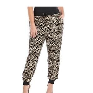 Juicy Couture Joggers Womens XL Leopard Print Y2K Velour Drawstring Waist